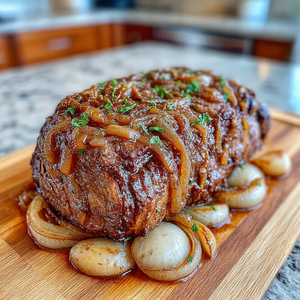 Savory Crock Pot French Onion Pot Roast