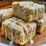 Blueberry Rice Krispies Treats with Vanilla Glaze