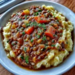 Easy Lentil Stew with Mashed Potatoes