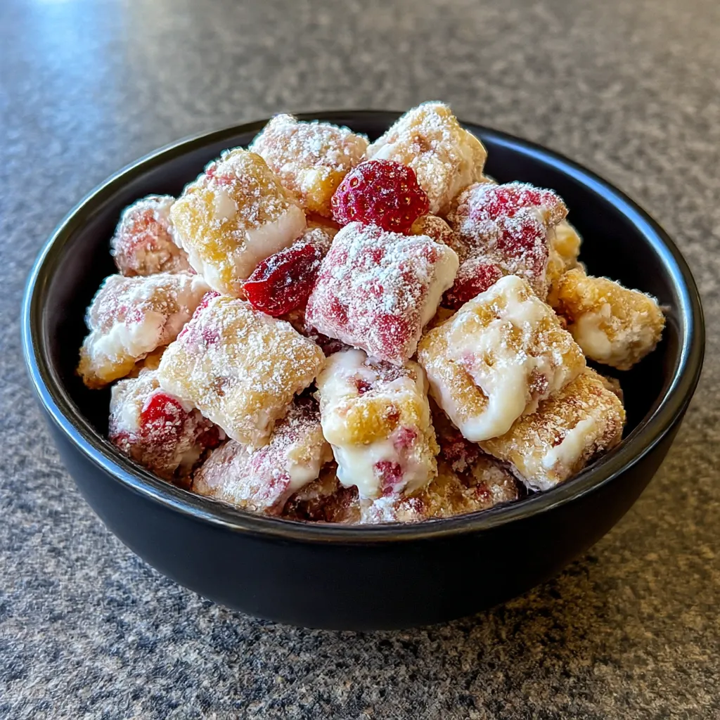 Fluffy Strawberry Shortcake Puppy Chow