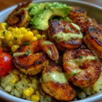 Grilled Shrimp Bowl with Creamy Garlic Sauce