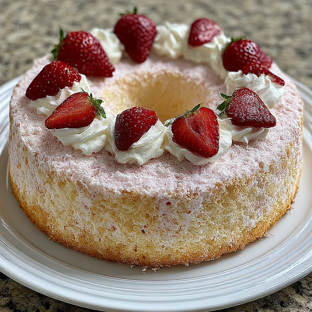 Soft Pink Angel Food Cake