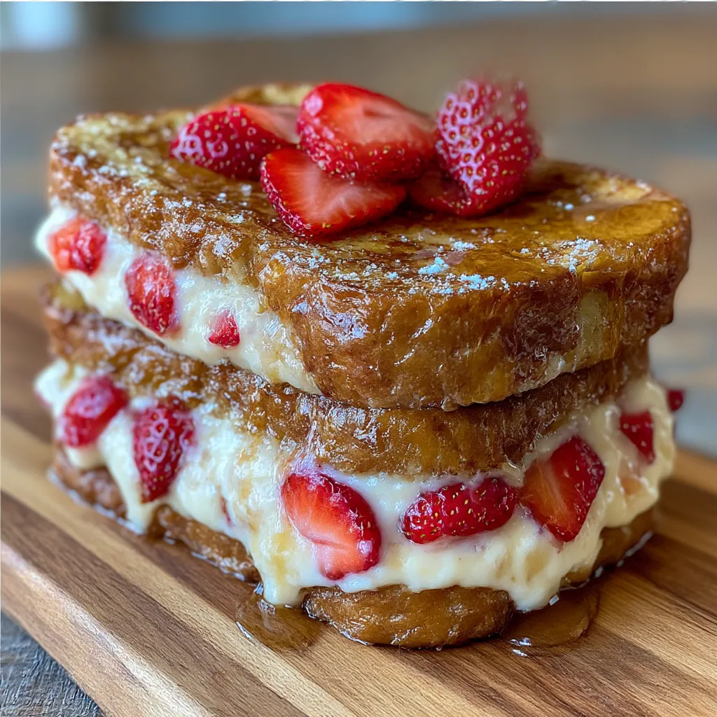 Strawberry Cream Cheese Stuffed French Toast