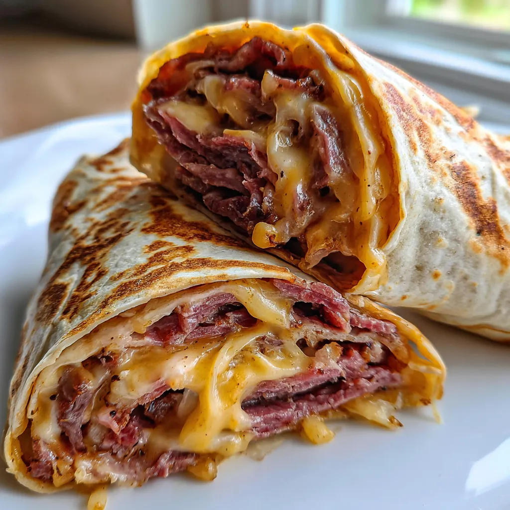 Cheesy Smoked Beef Wraps