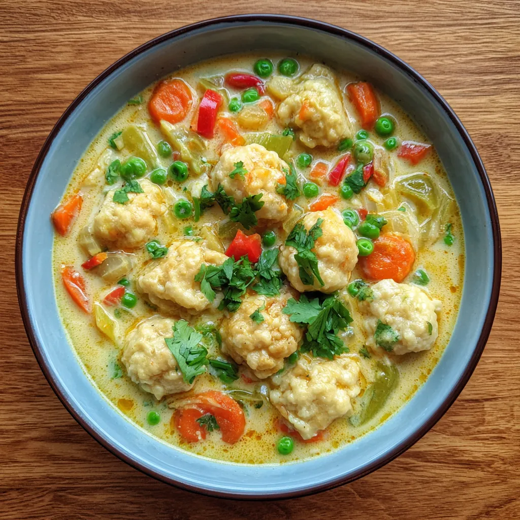 Coconut Curry Soup with Dumplings