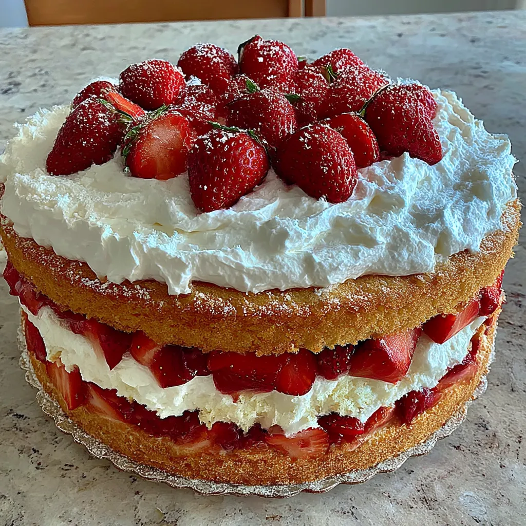 Moist Strawberry Shortcake Cake