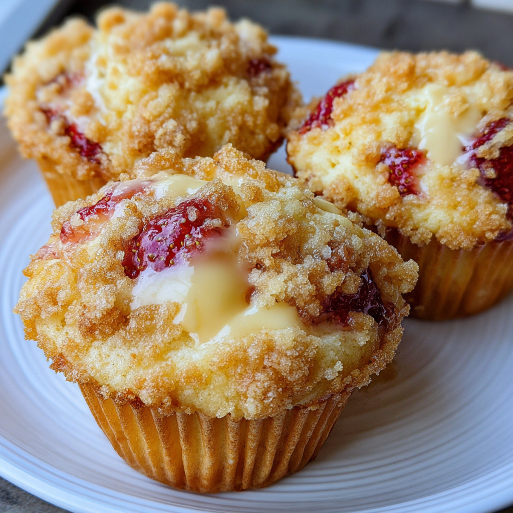 Soft Strawberry Cream Cheese Muffins