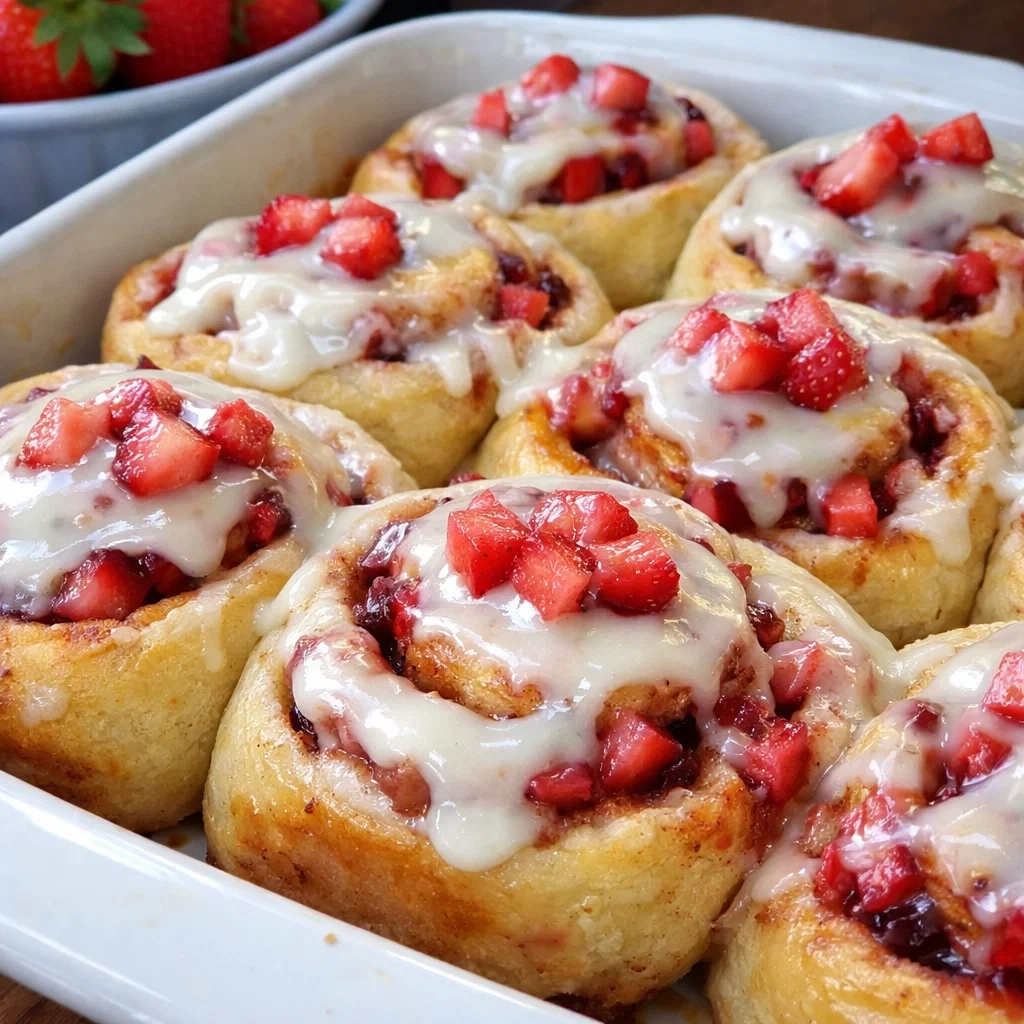 Soft and Fluffy Strawberry Cinnamon Rolls
