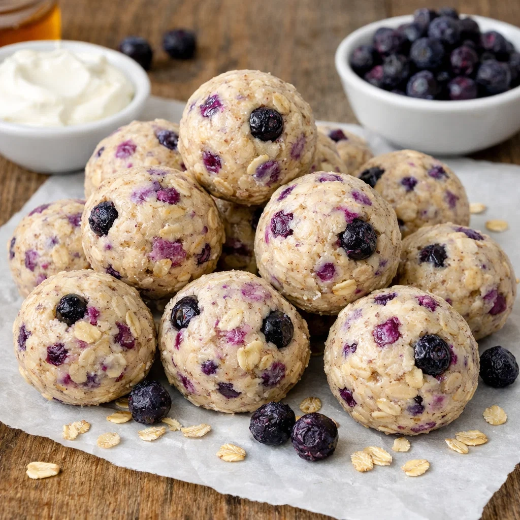 Blueberry Cheesecake Protein Bites