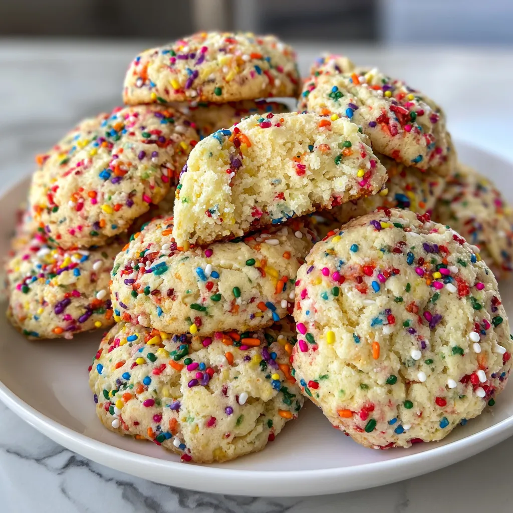 4th of July Sprinkle Cake Mix Cookies