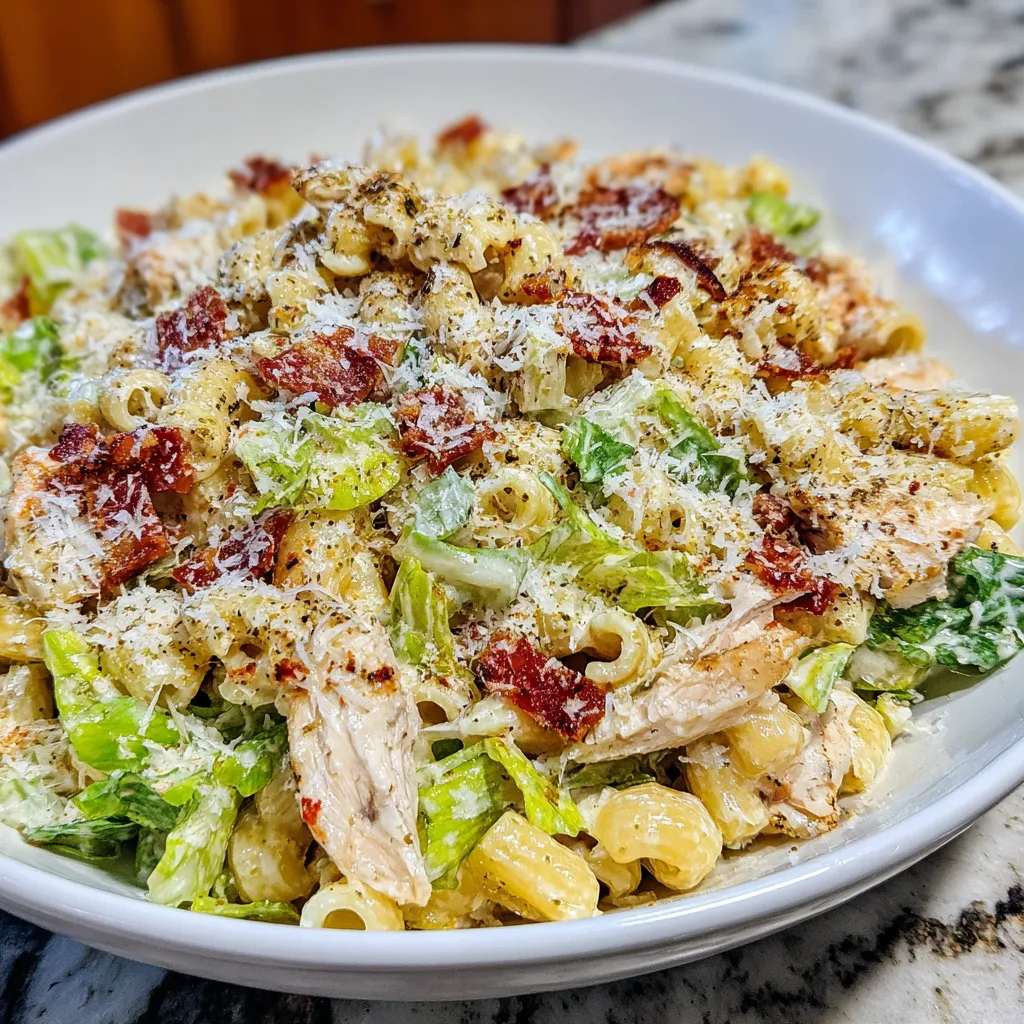 Easy Chicken Caesar Pasta Salad