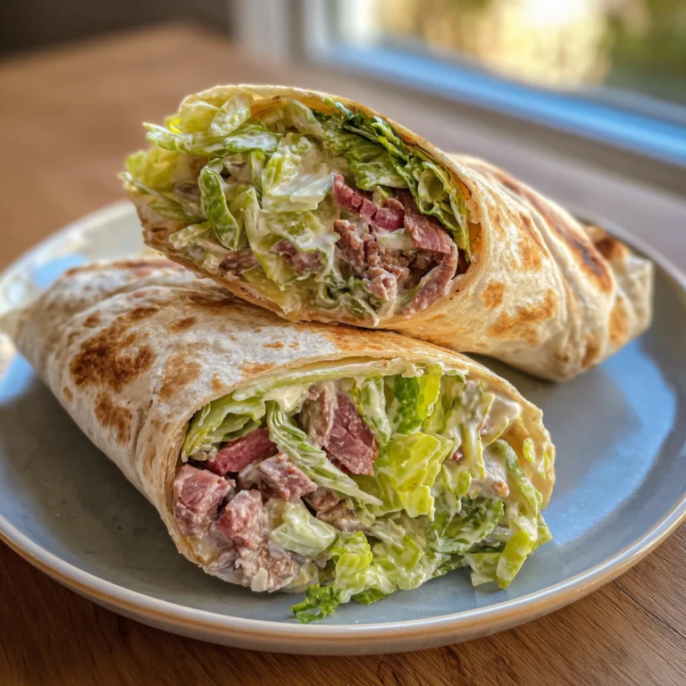 Easy Smoked Beef Caesar Salad Wrap 1