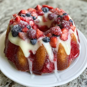 Red, White and Blue Bundt Cake