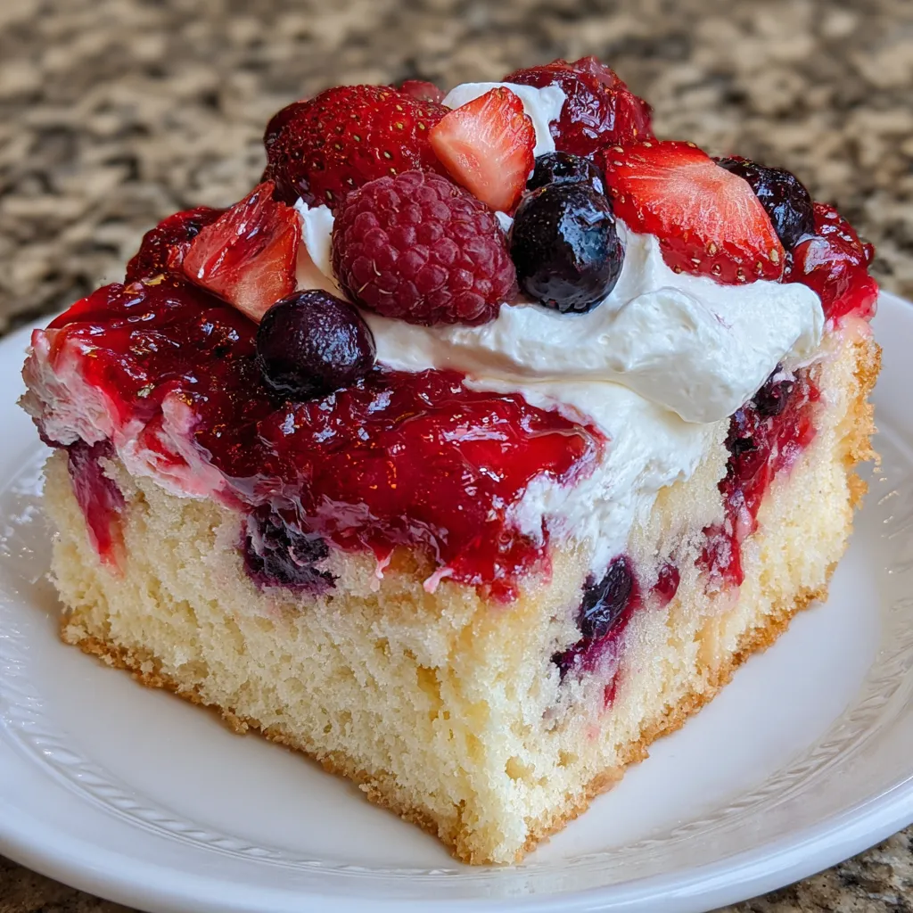 Summer Berry Poke Cake