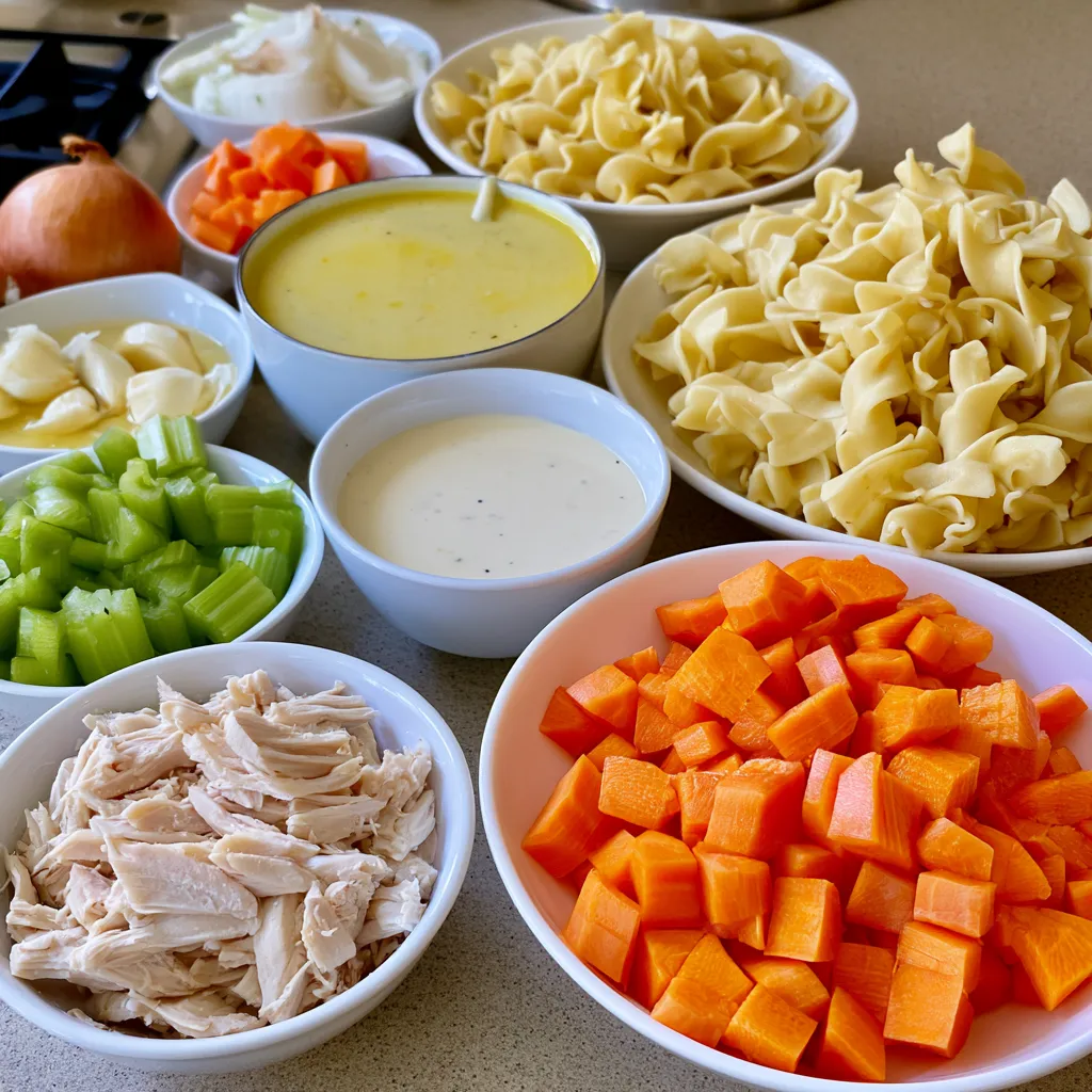 creamy chicken noodle soup crockpot
