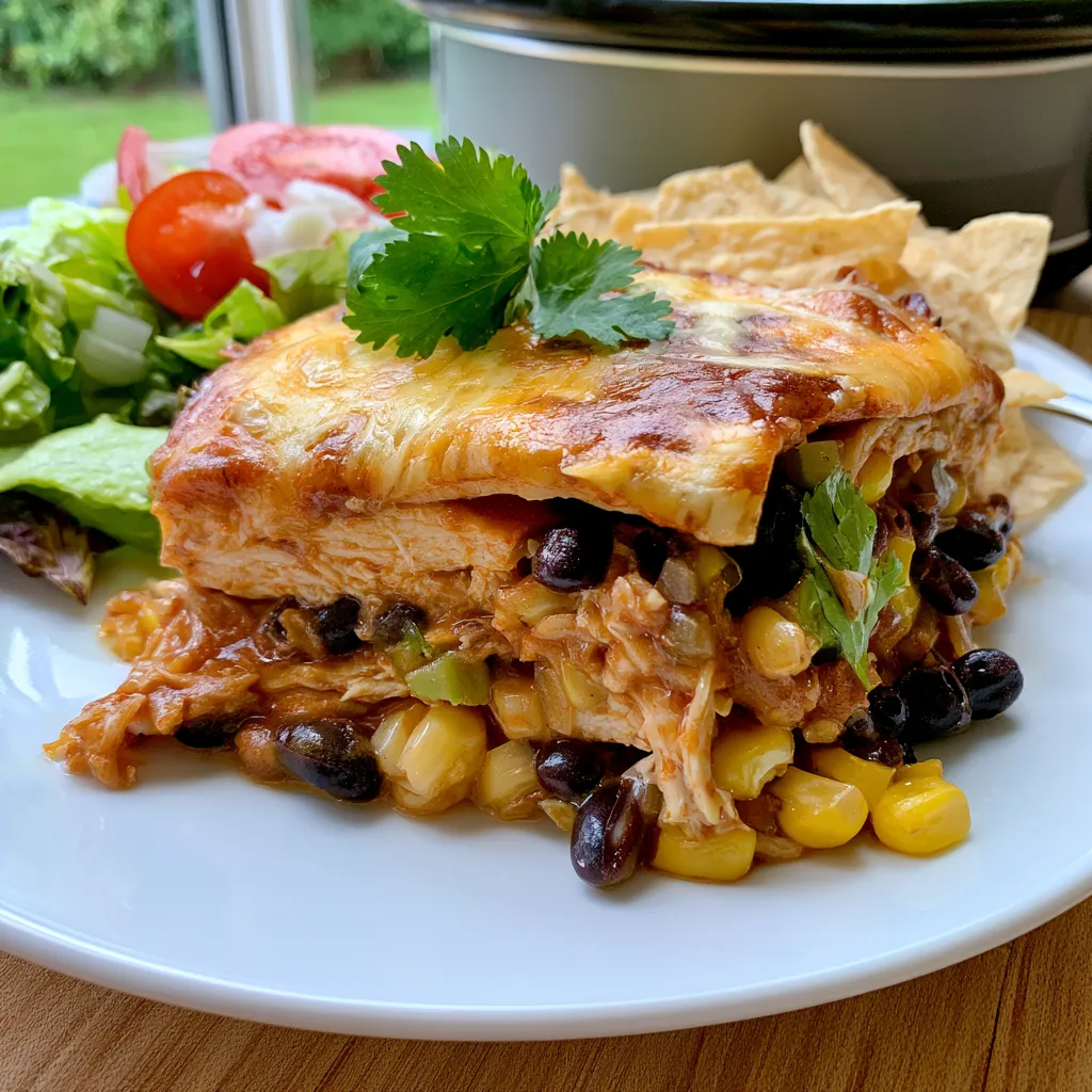 crockpot chicken enchilada casserole