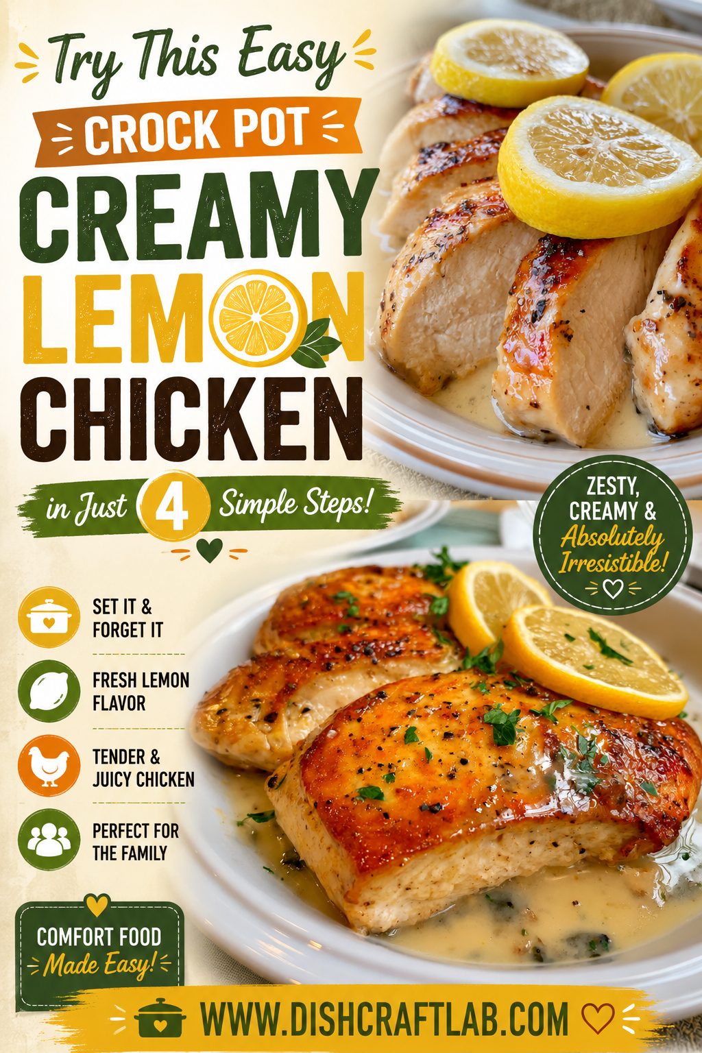 crock pot creamy lemon chicken breasts