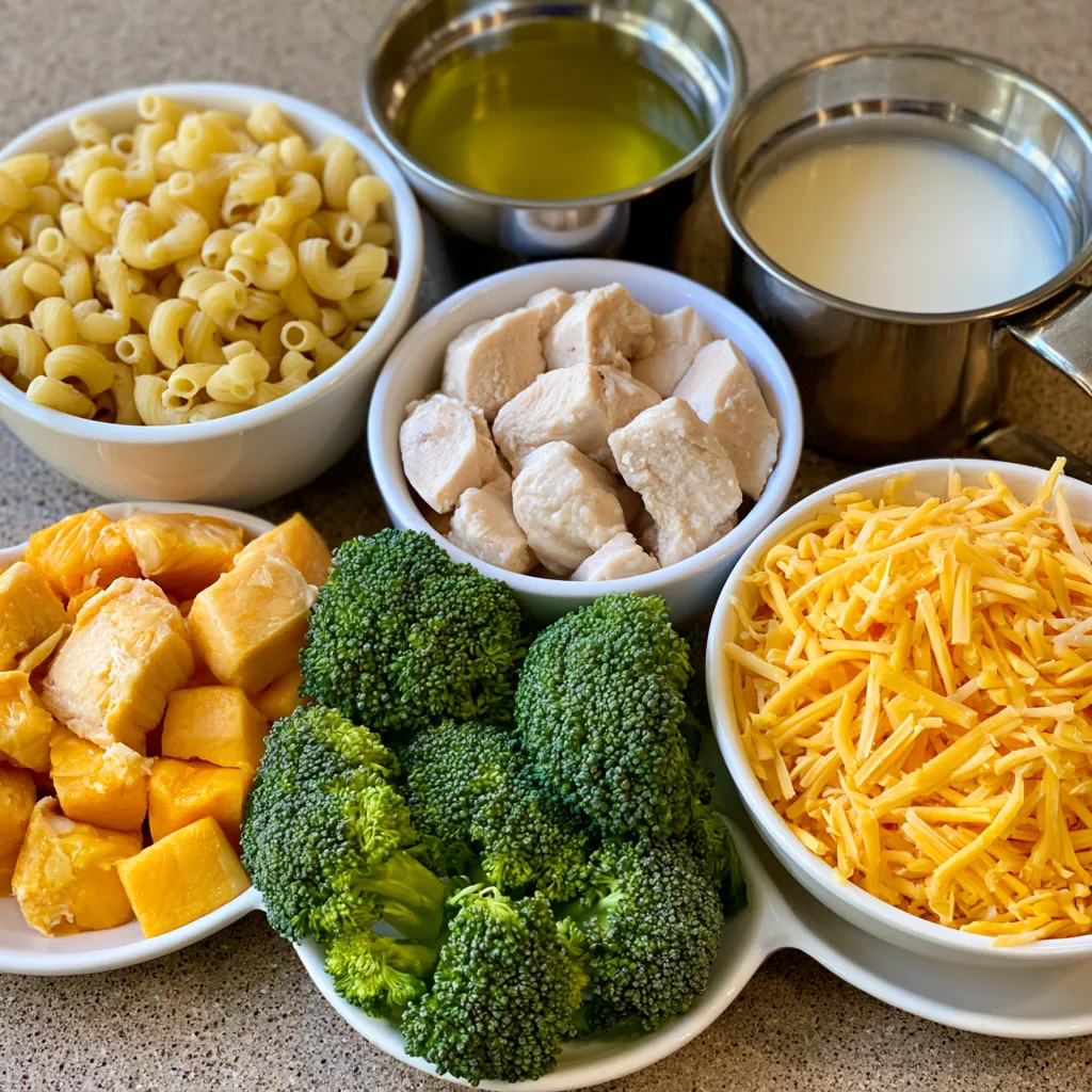 creamy crockpot chicken broccoli mac and cheese