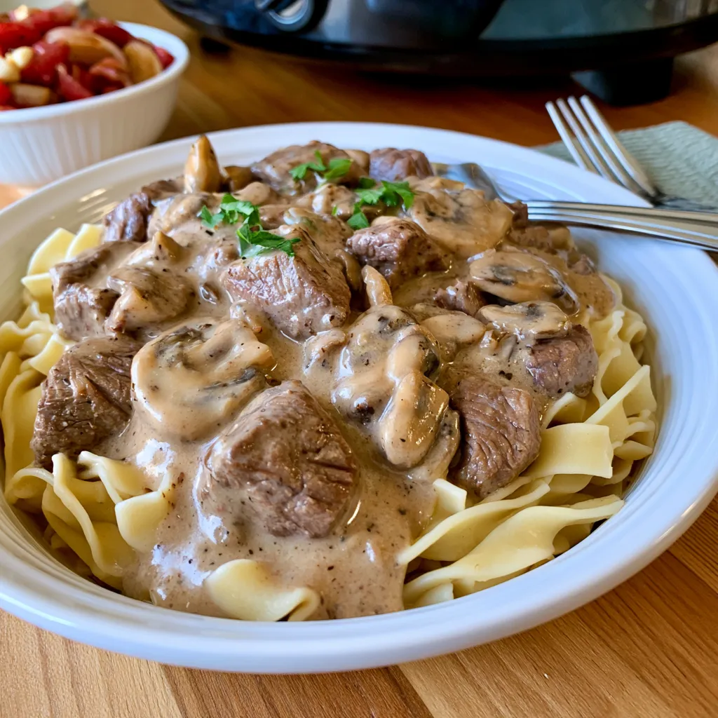 crock pot beef stroganoff