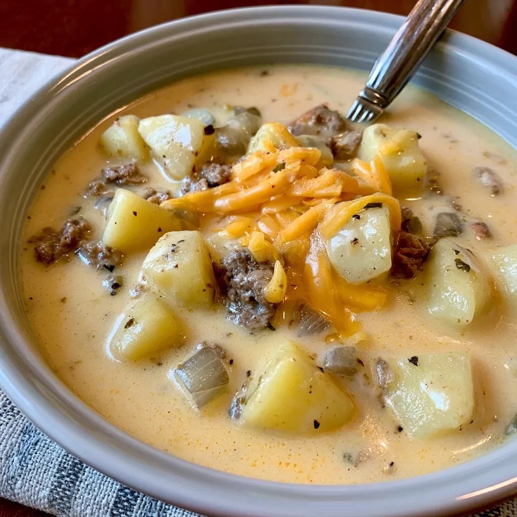 crock pot hamburger potato soup