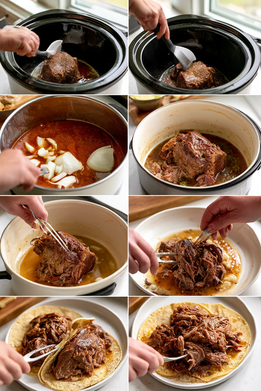 crock pot mexican shredded beef tacos