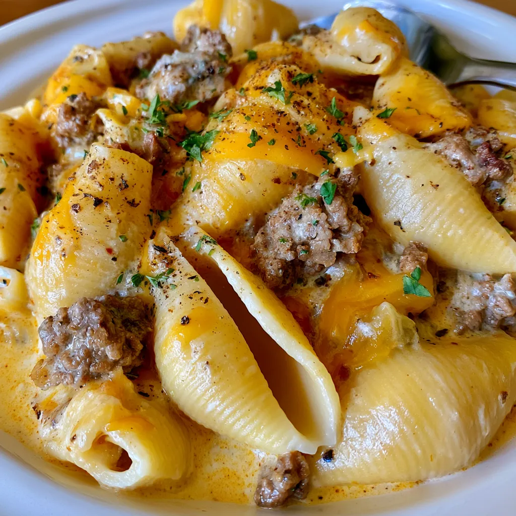 crockpot cheesy ranch beef pasta shells