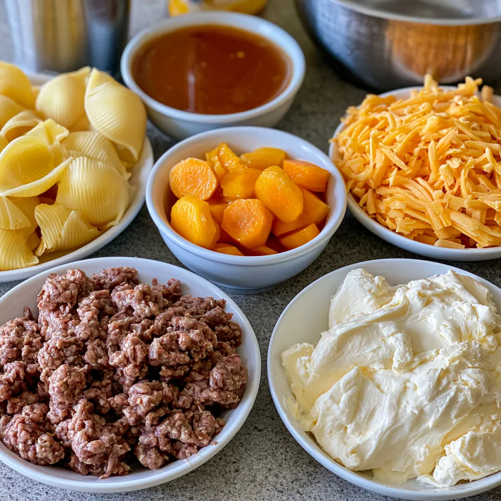 crockpot cheesy ranch beef pasta shells