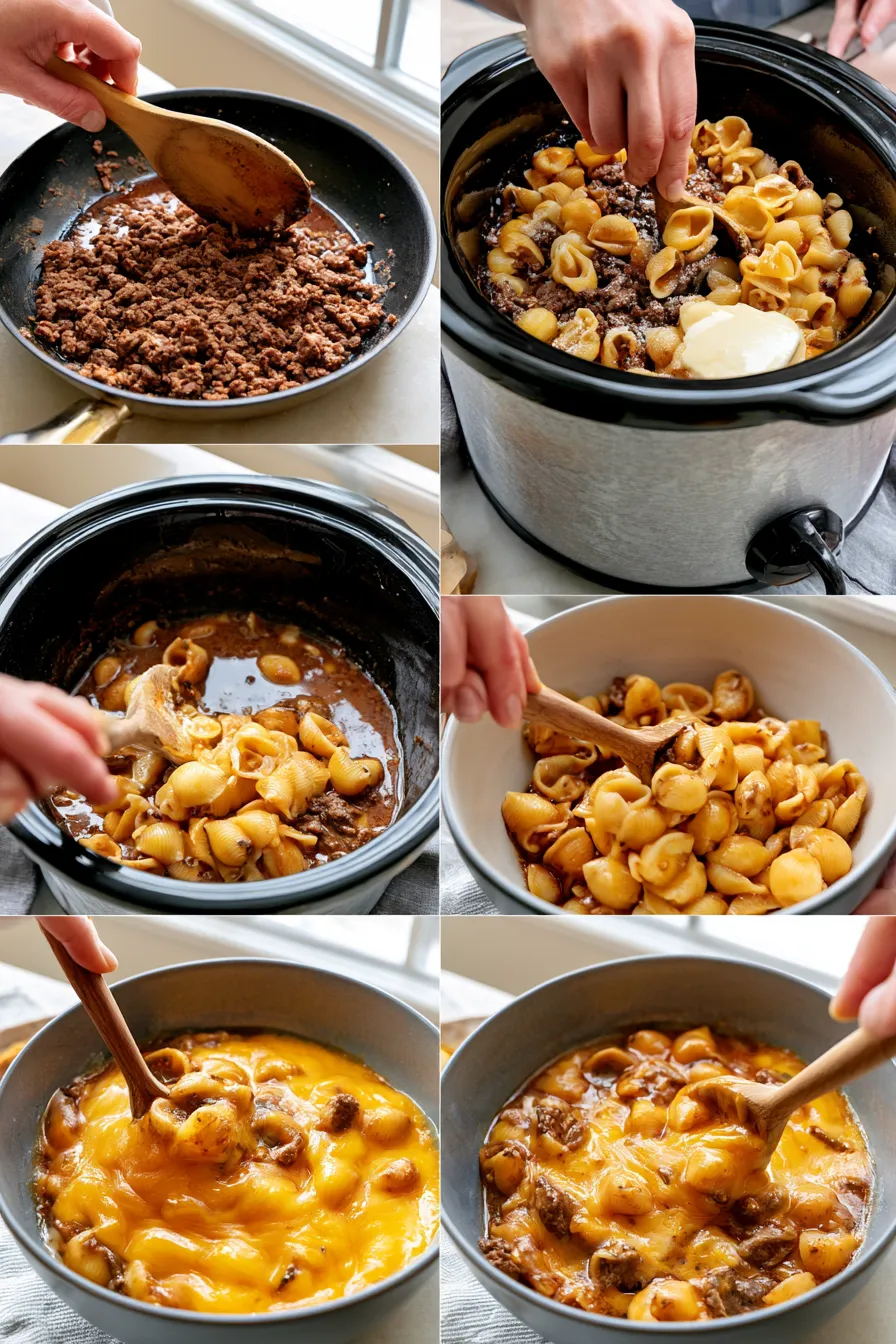 crockpot cheesy ranch beef pasta shells