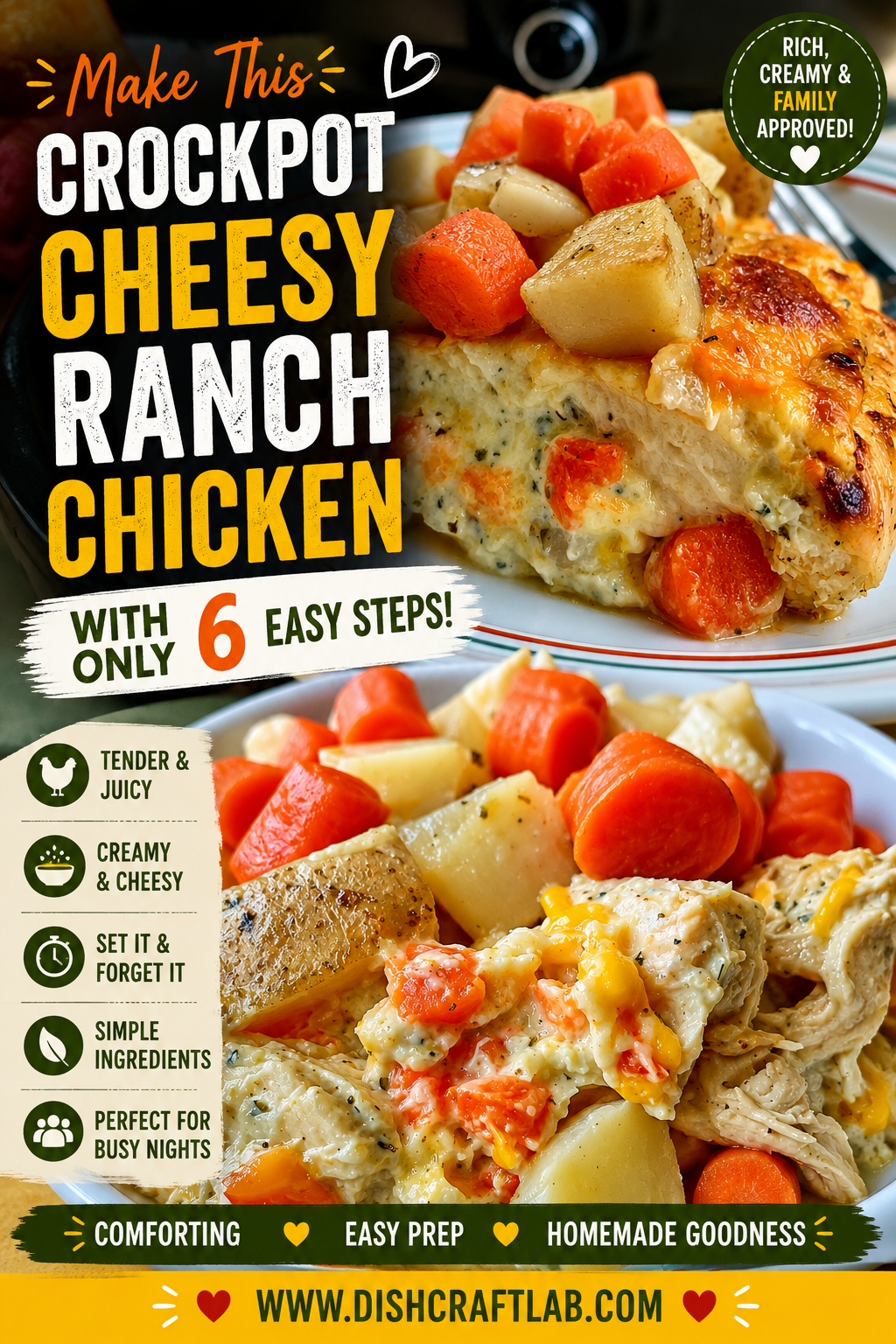 crockpot cheesy ranch chicken