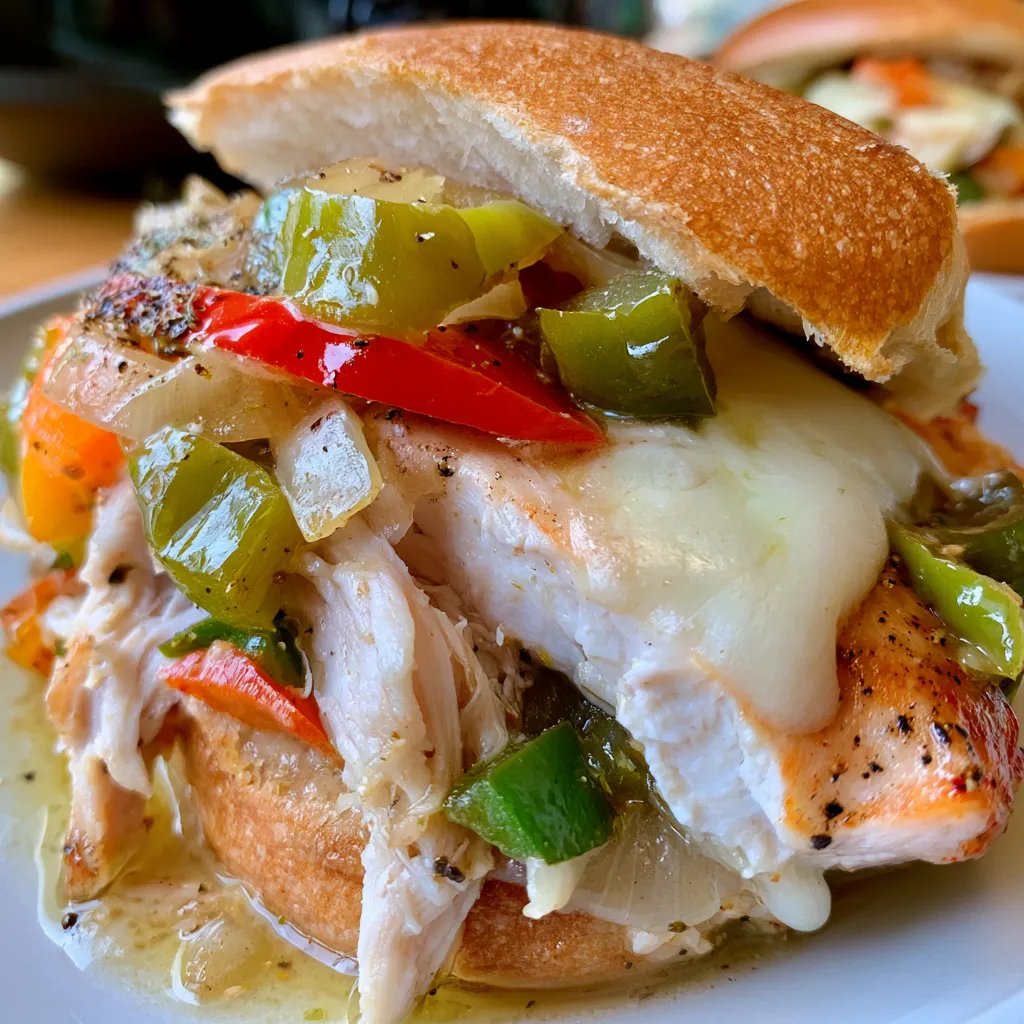 crockpot chicken philly cheesesteak