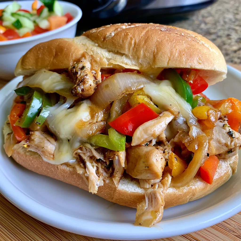 crockpot chicken philly cheesesteak