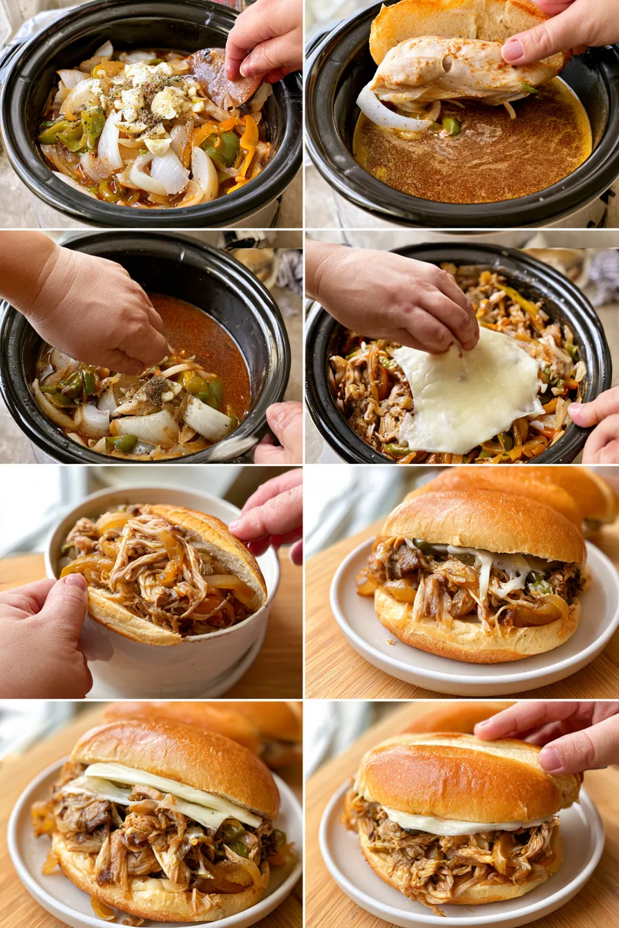 crockpot chicken philly cheesesteak