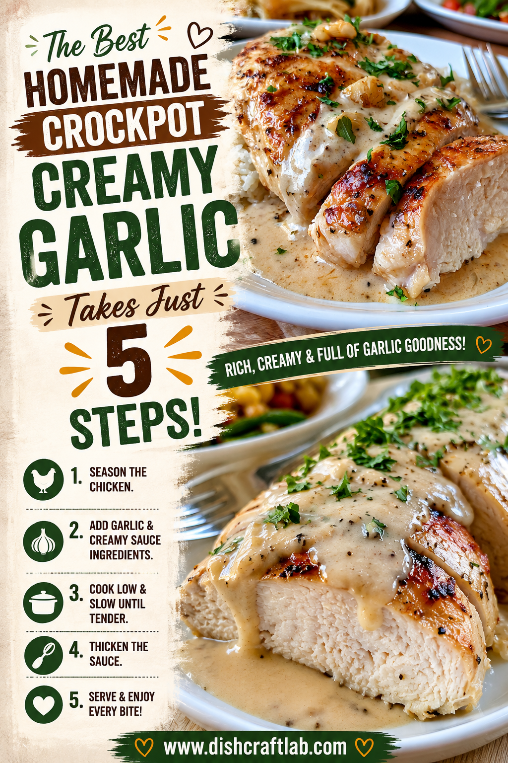 crockpot creamy garlic parmesan chicken