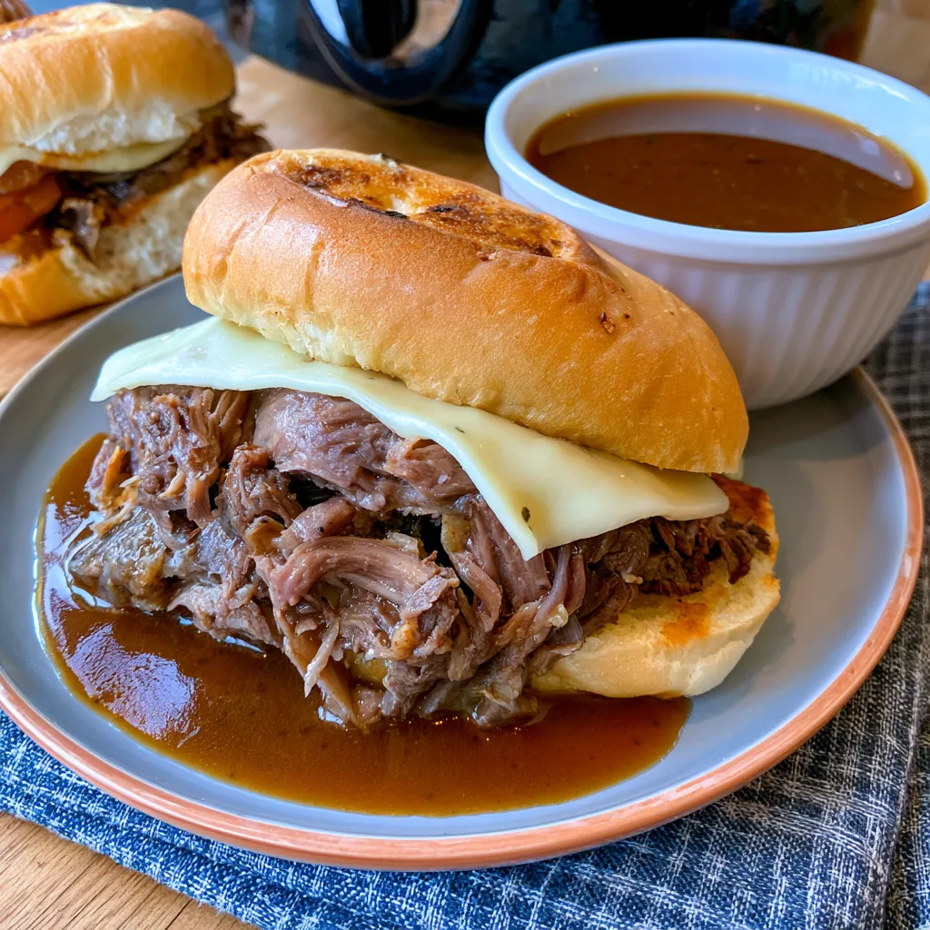 crockpot french dip sandwiches