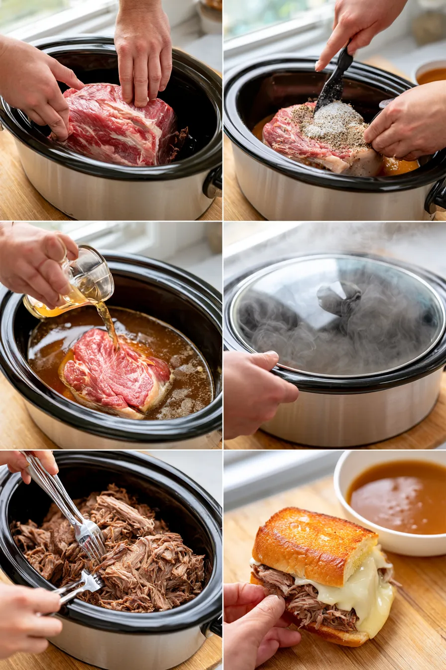 crockpot french dip sandwiches