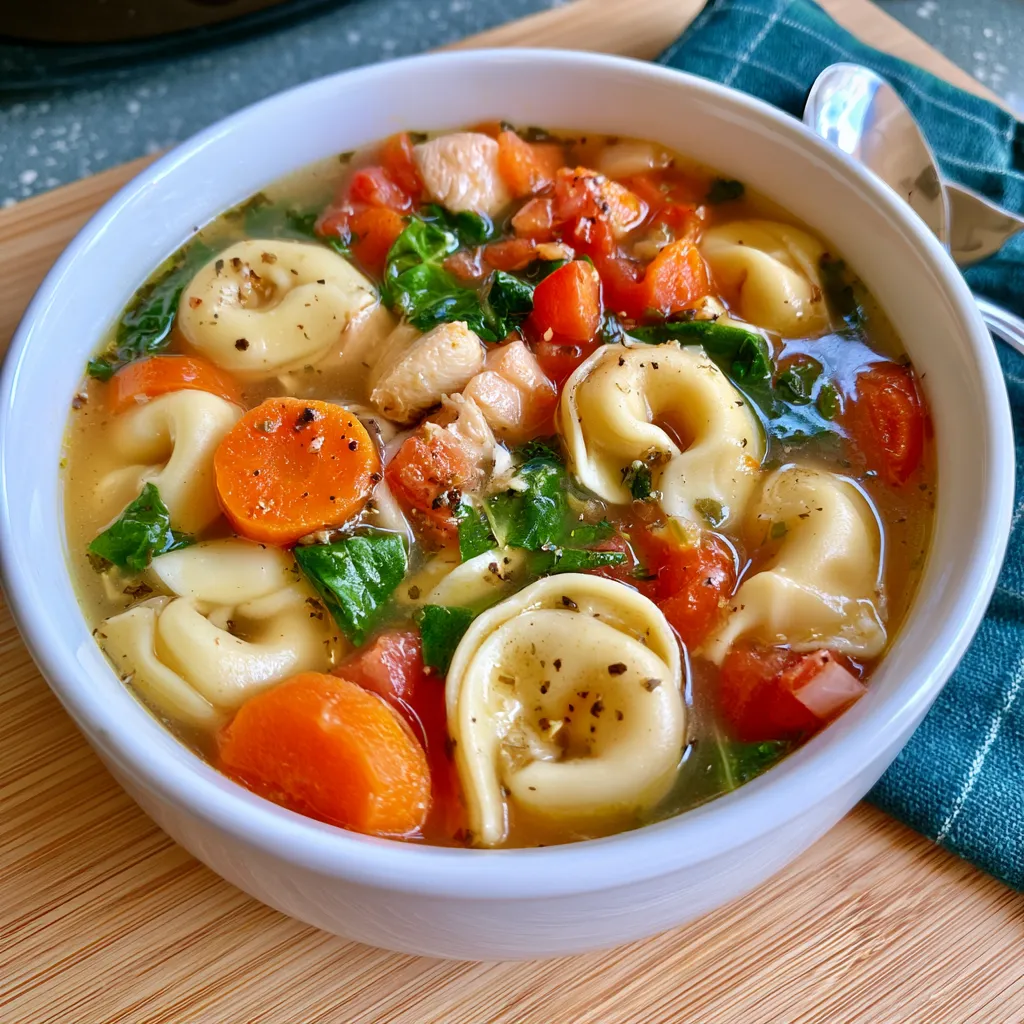crockpot tortellini chicken soup
