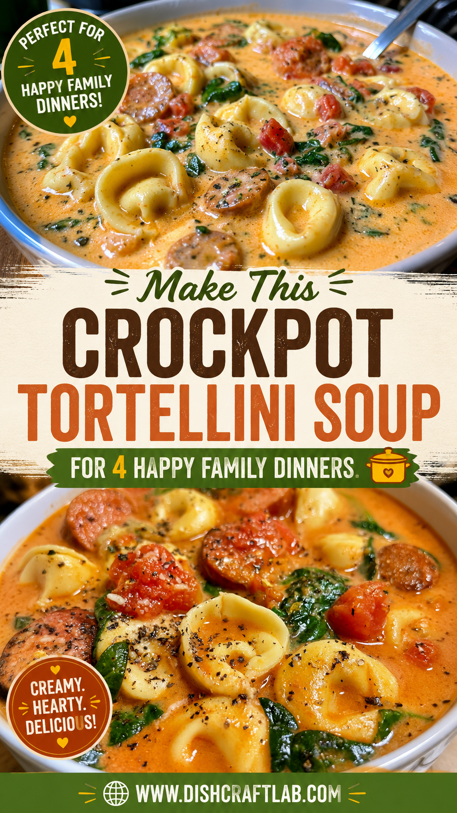 crockpot tortellini soup with sausage