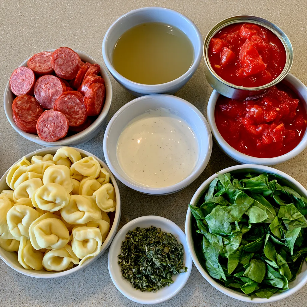 crockpot tortellini soup with sausage