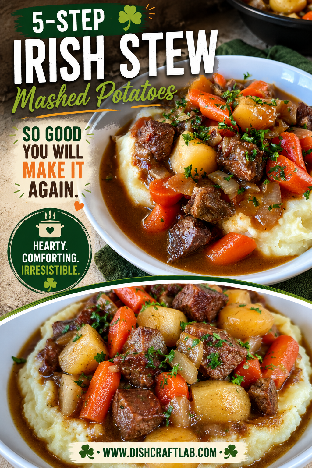 irish stew with mashed potatoes