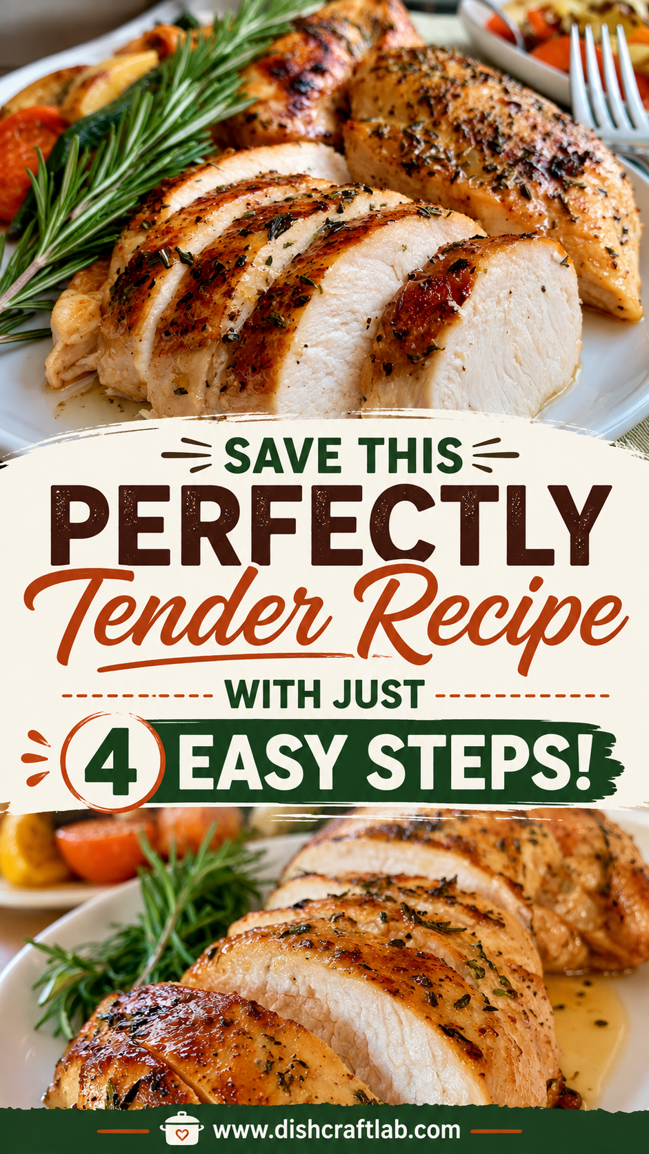 perfectly tender herb-crusted slow cooker chicken breast with honey glaze