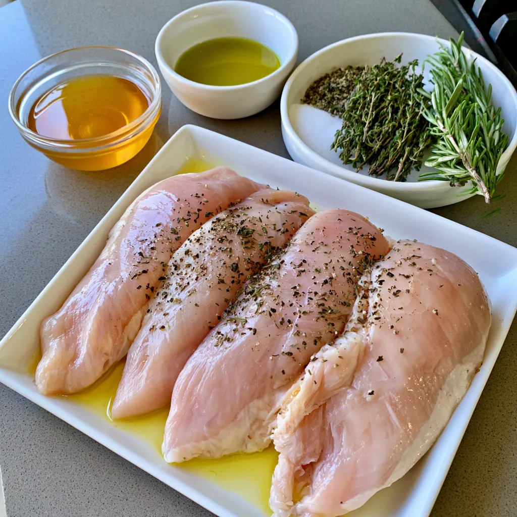 perfectly tender herb-crusted slow cooker chicken breast with honey glaze