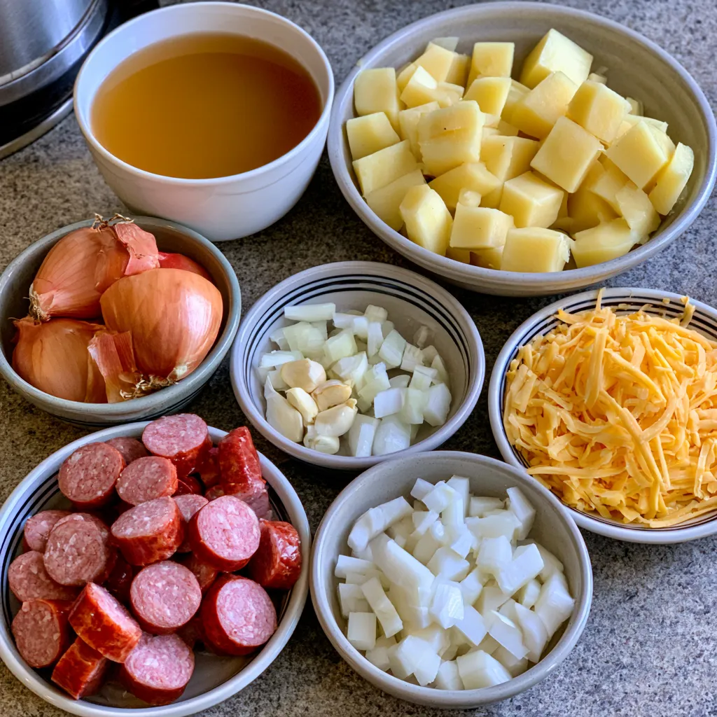 sausage and potato beer cheese soup