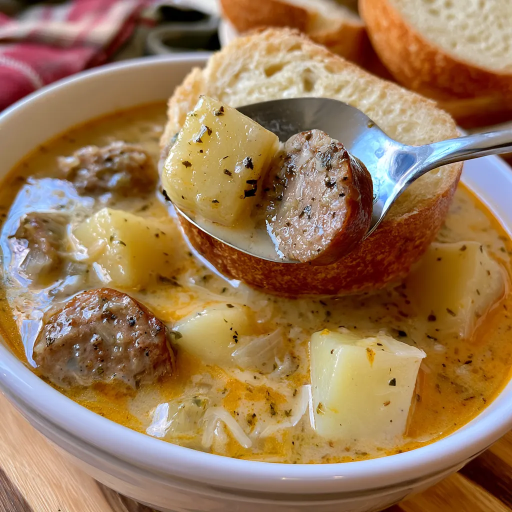 sausage and potato beer cheese soup