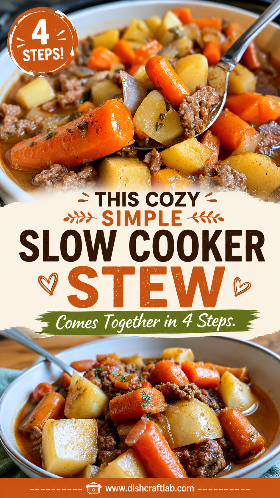 simple slow cooker stew with ground beef