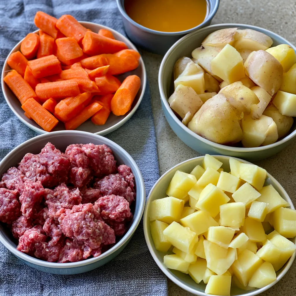 simple slow cooker stew with ground beef