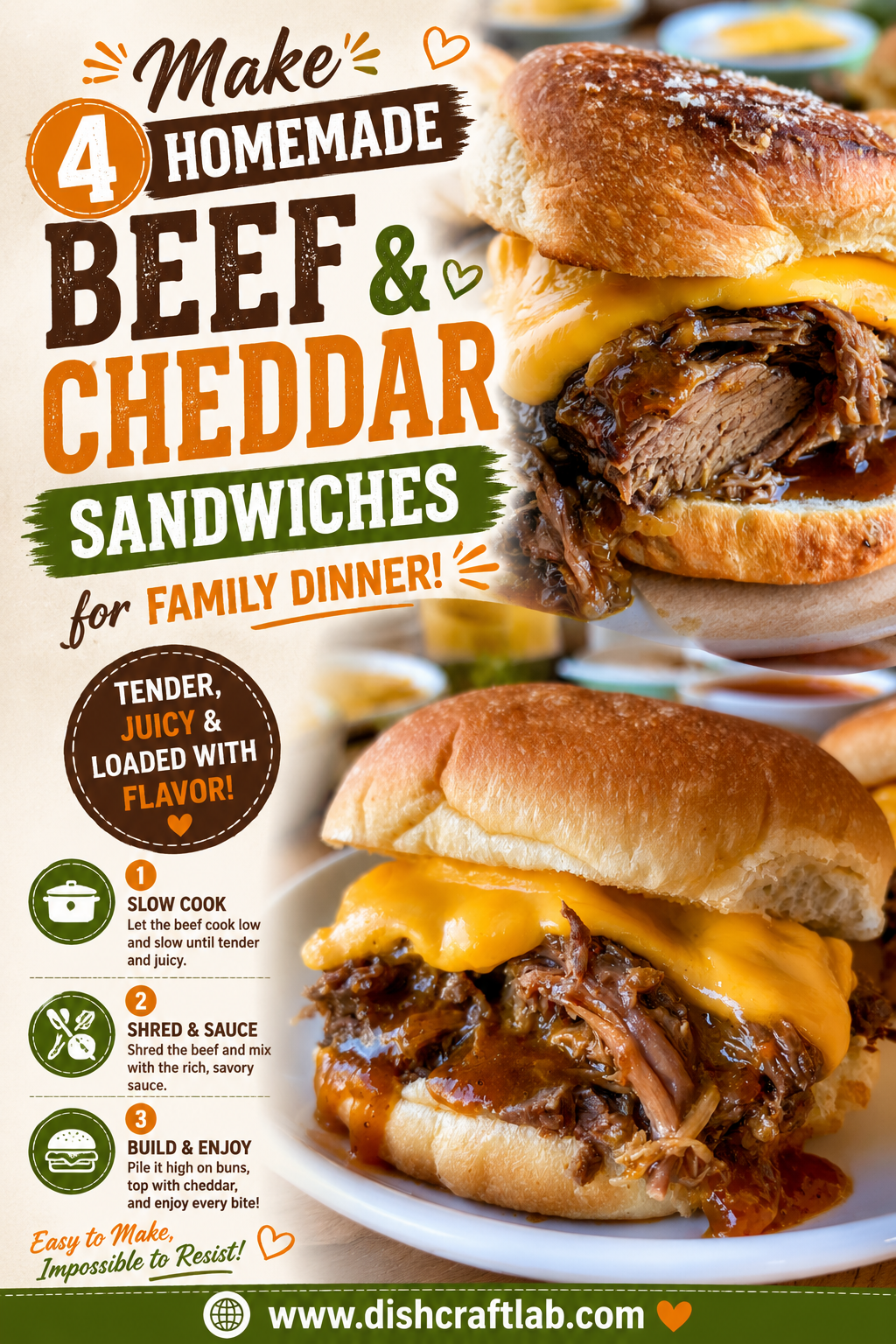 slow cooker beef and cheddar sandwiches arbys copycat