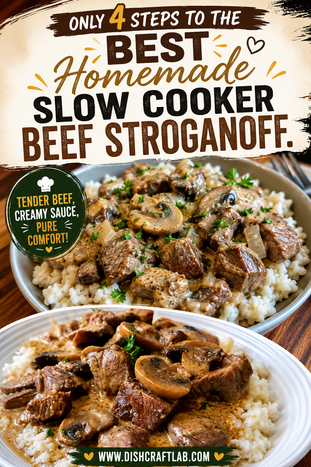 slow cooker beef stroganoff