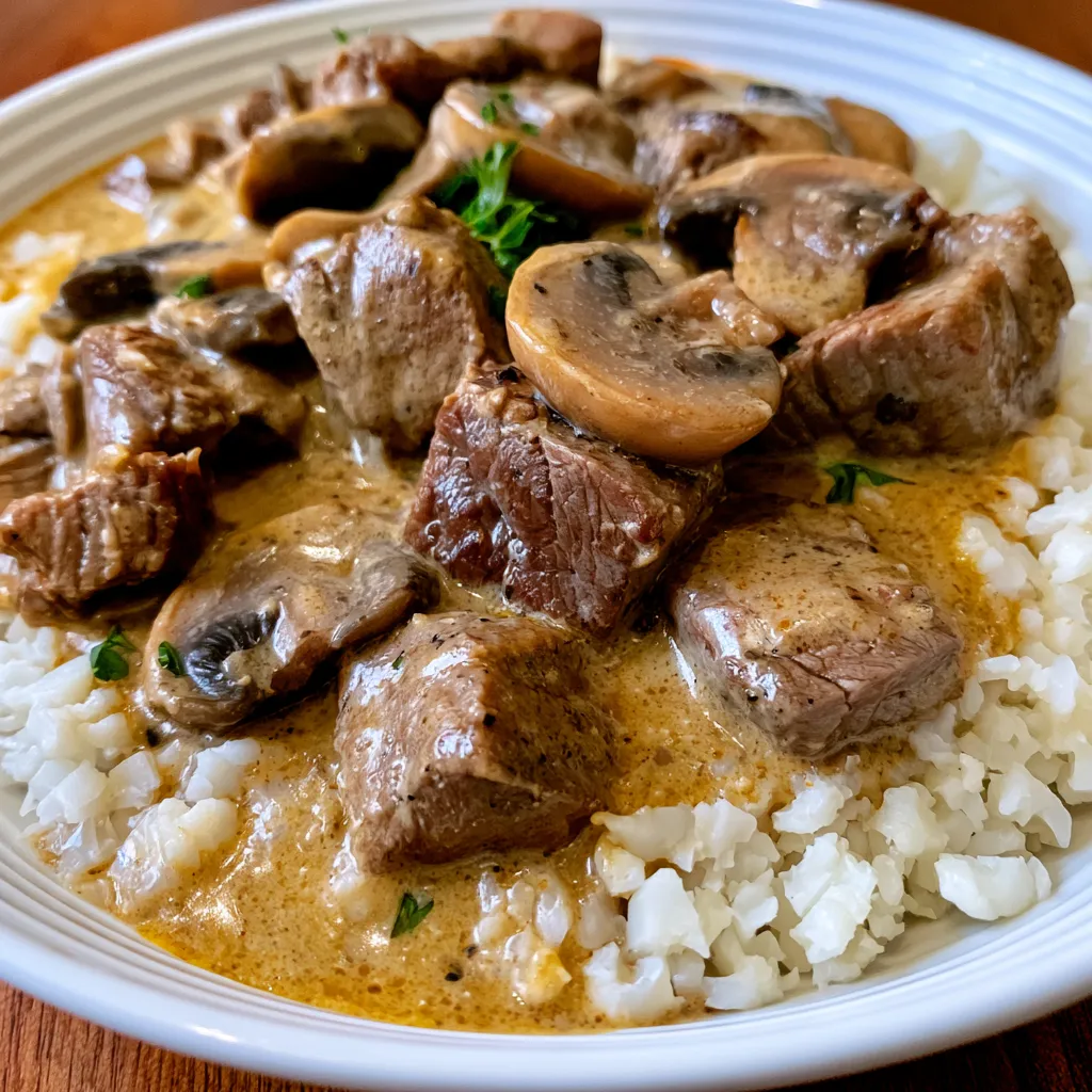 slow cooker beef stroganoff