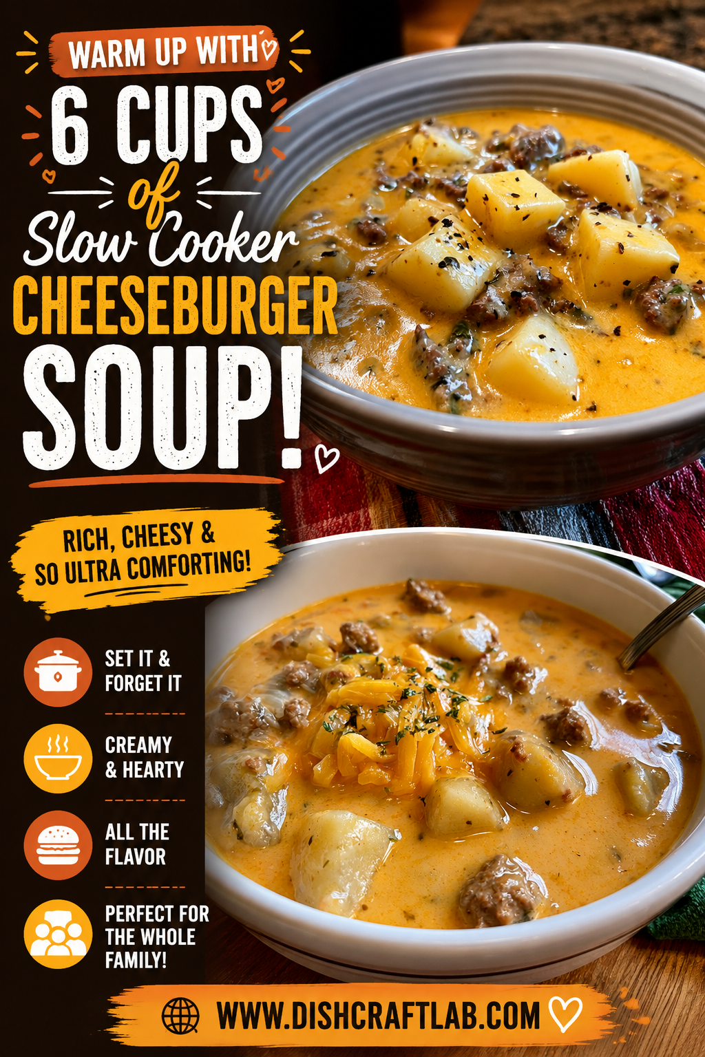 slow cooker cheeseburger soup