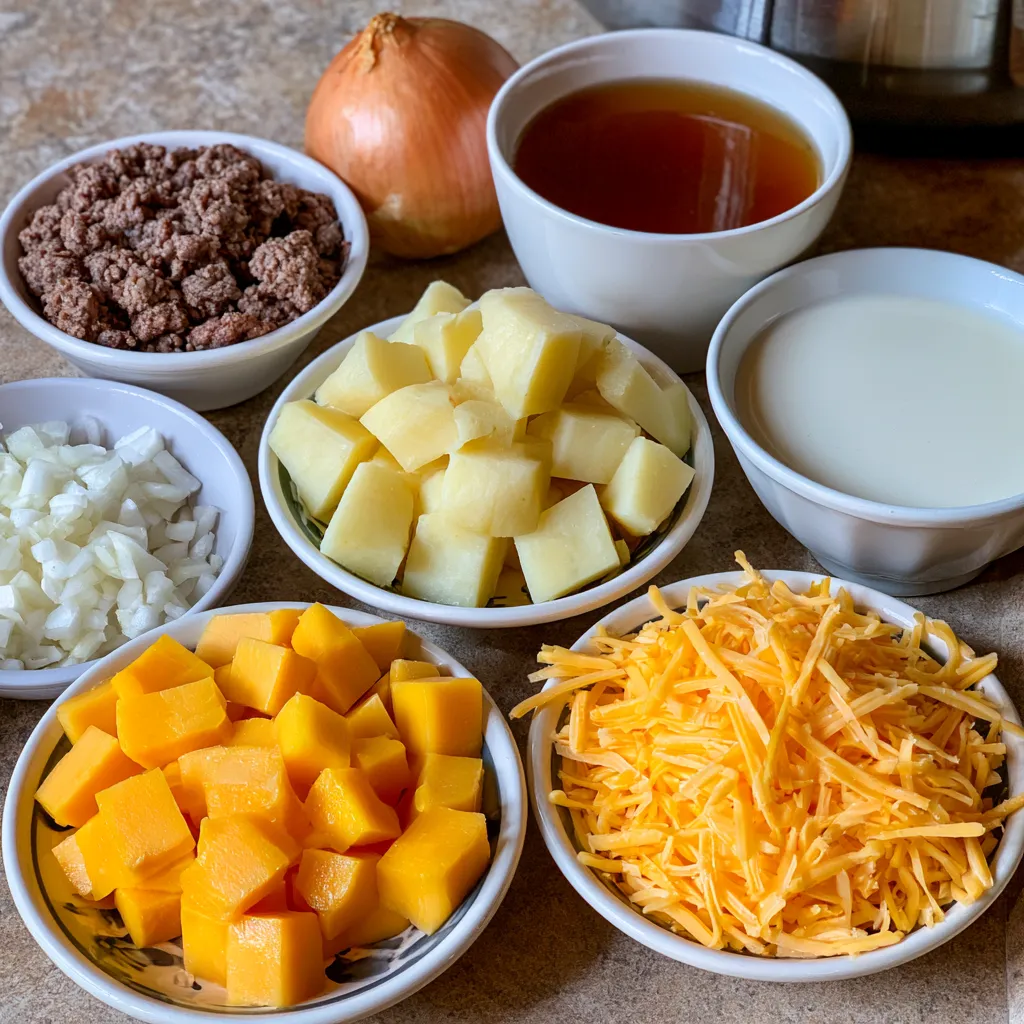 slow cooker cheeseburger soup